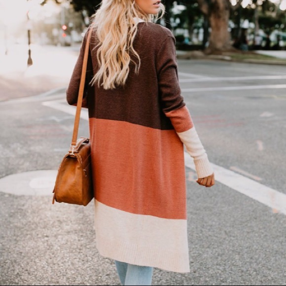 SOLD OUT!! Sweetest ColorBlock Sweater Cardigan! - Picture 3 of 6